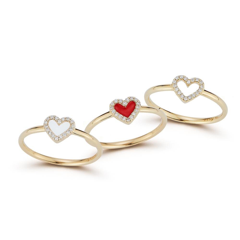 Open Diamond Heart Ring