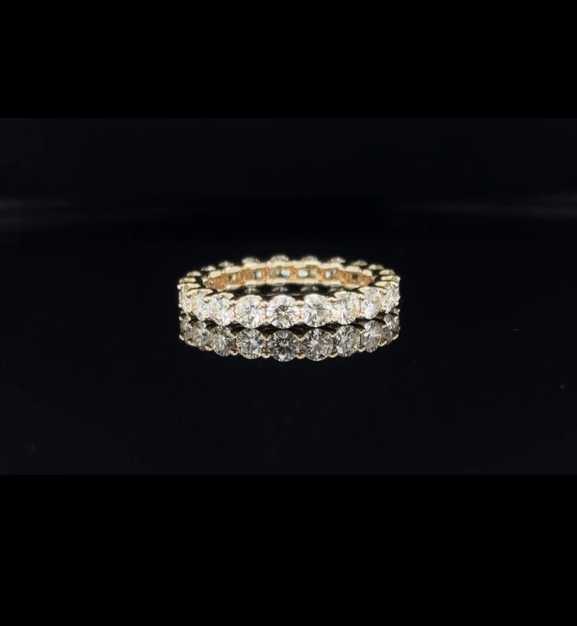 14K Yellow Gold 2.20 CT Natural Yellow Diamond Eternity Ring