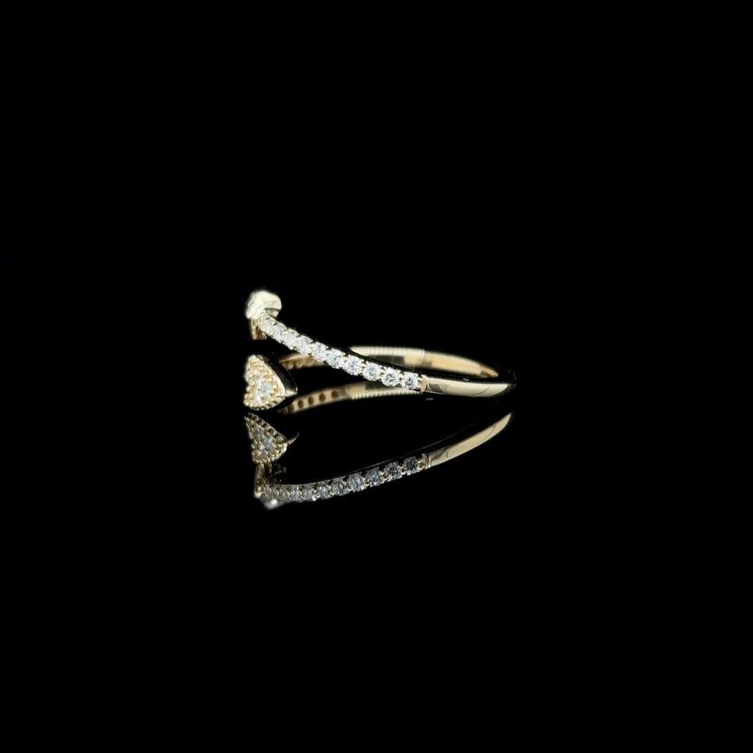 14K Gold 0.25 CT Natural Diamond Arrow Ring