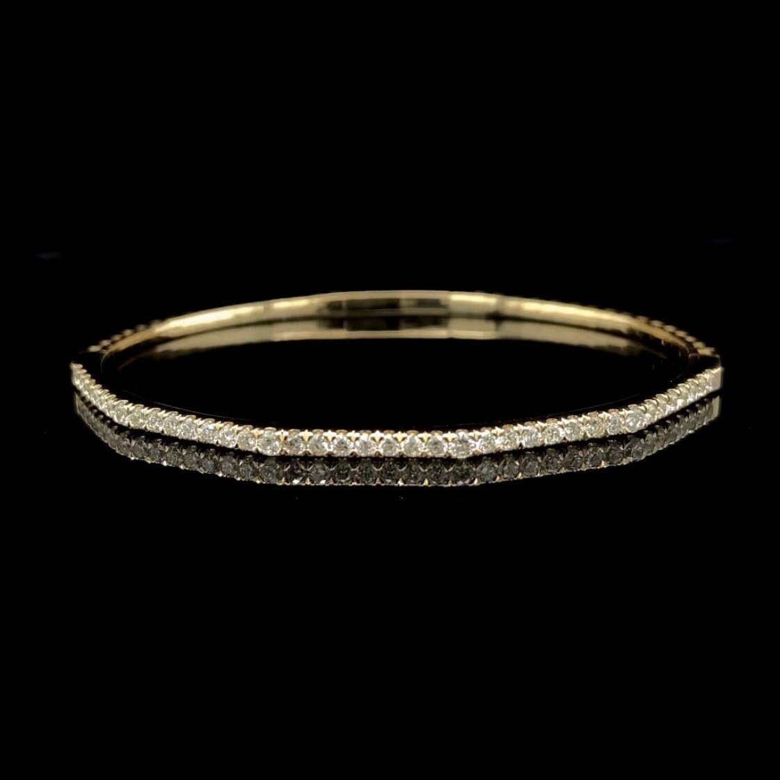 14K Gold 0.89 CT Natural Diamond Octagon Flex Bangle