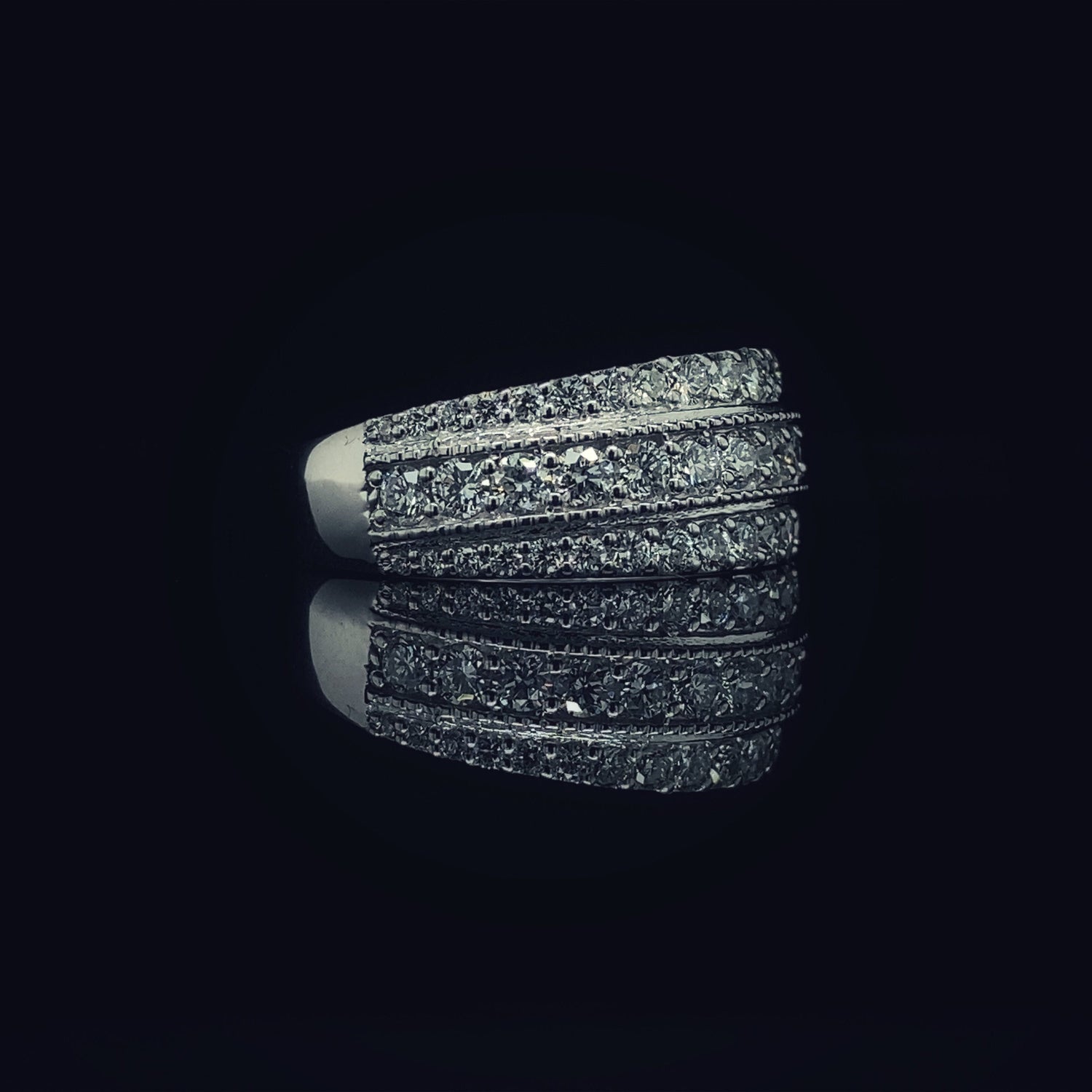 14K White Gold 1.56 CT Diamond Statement Ring