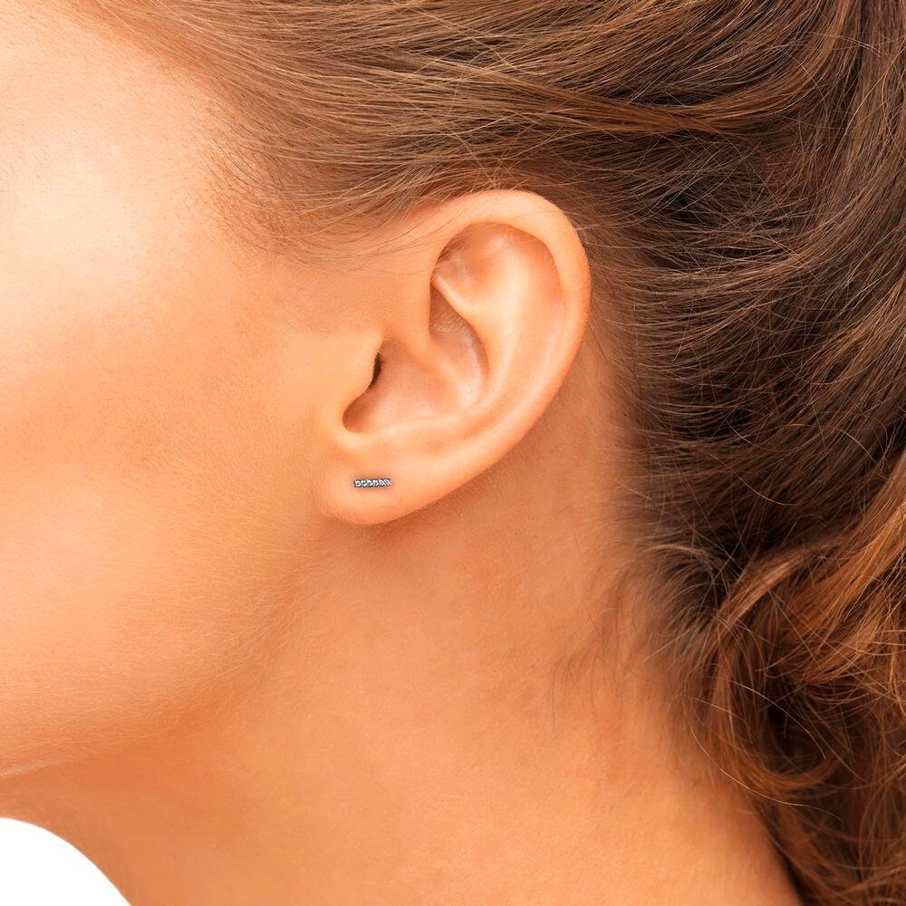 Small Diamond Bar Stud Earrings