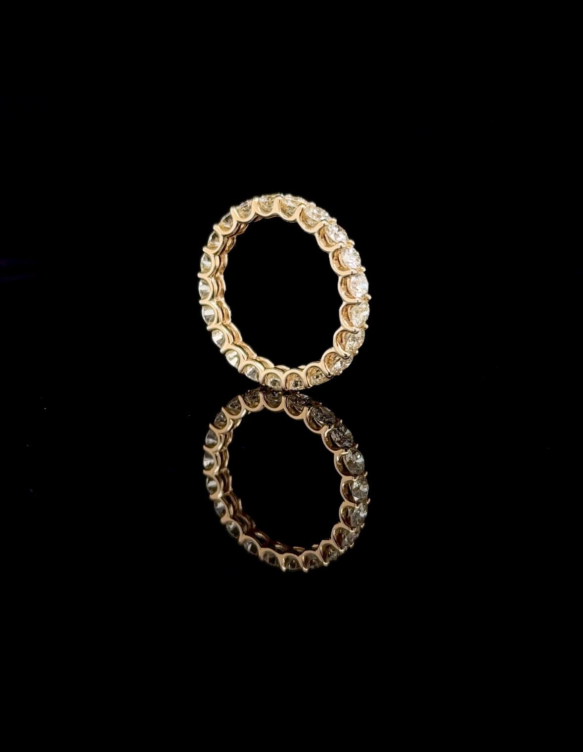 14K Yellow Gold 2.20 CT Natural Yellow Diamond Eternity Ring