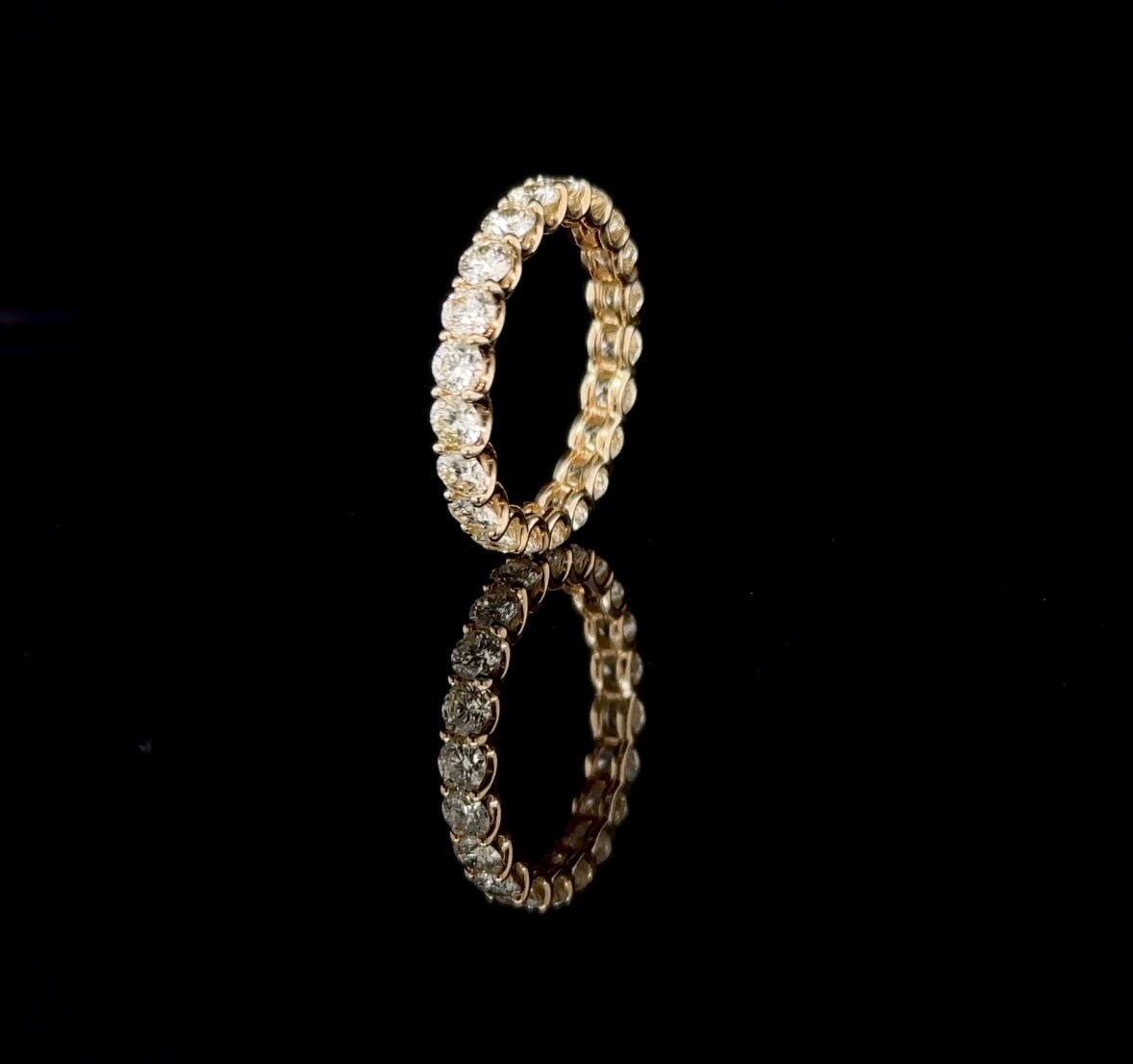 14K Yellow Gold 2.20 CT Natural Yellow Diamond Eternity Ring