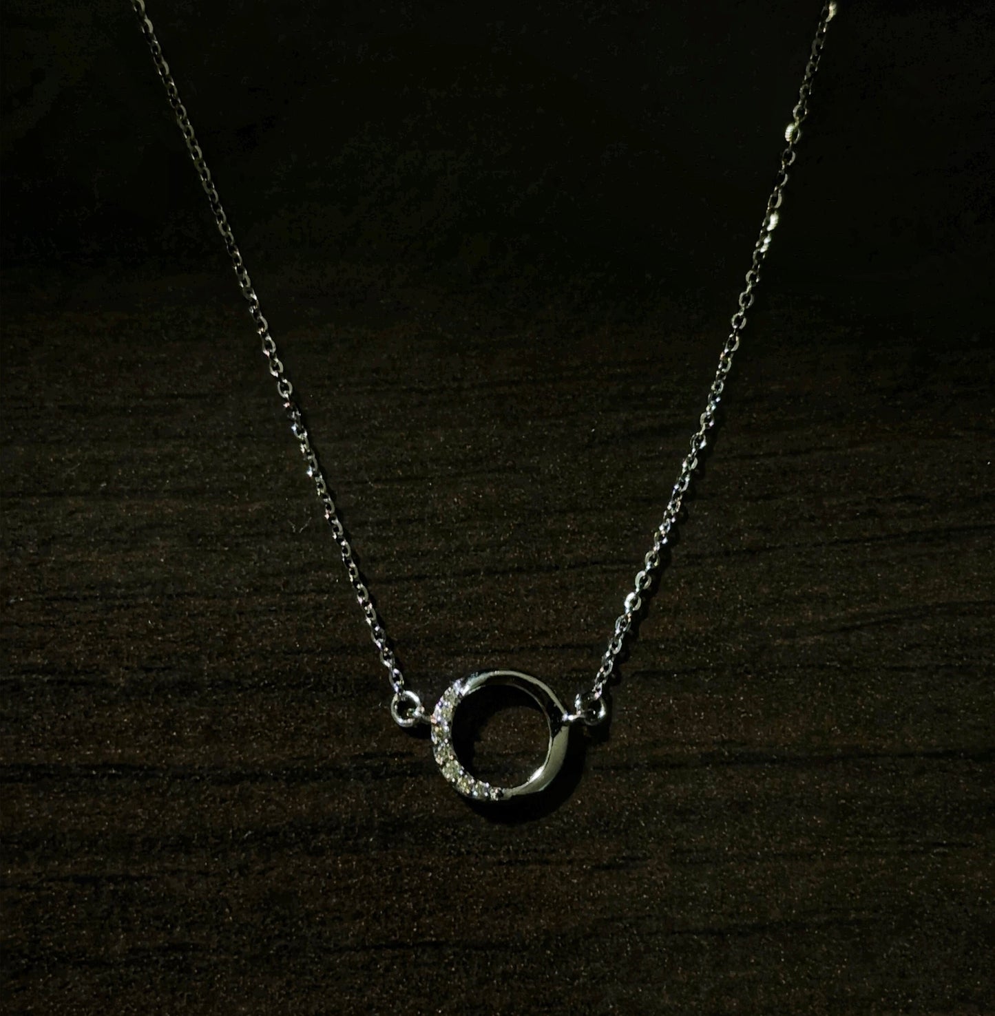 Natural Diamond Half Circle Necklace in 14K Gold