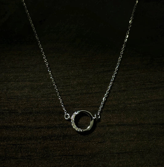 Natural Diamond Half Circle Necklace in 14K Gold