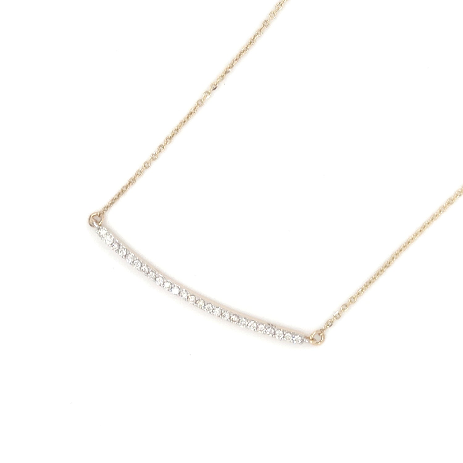 0.19 CT Diamond Curved Bar Necklace