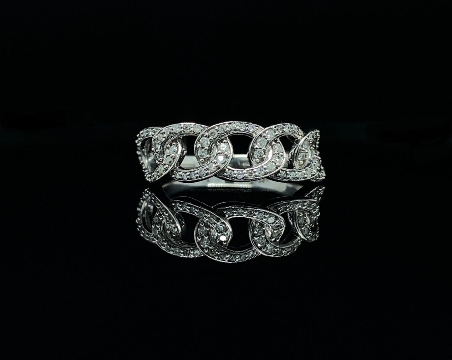 10K White Gold 0.5 CT Diamond Twist Stackable Band