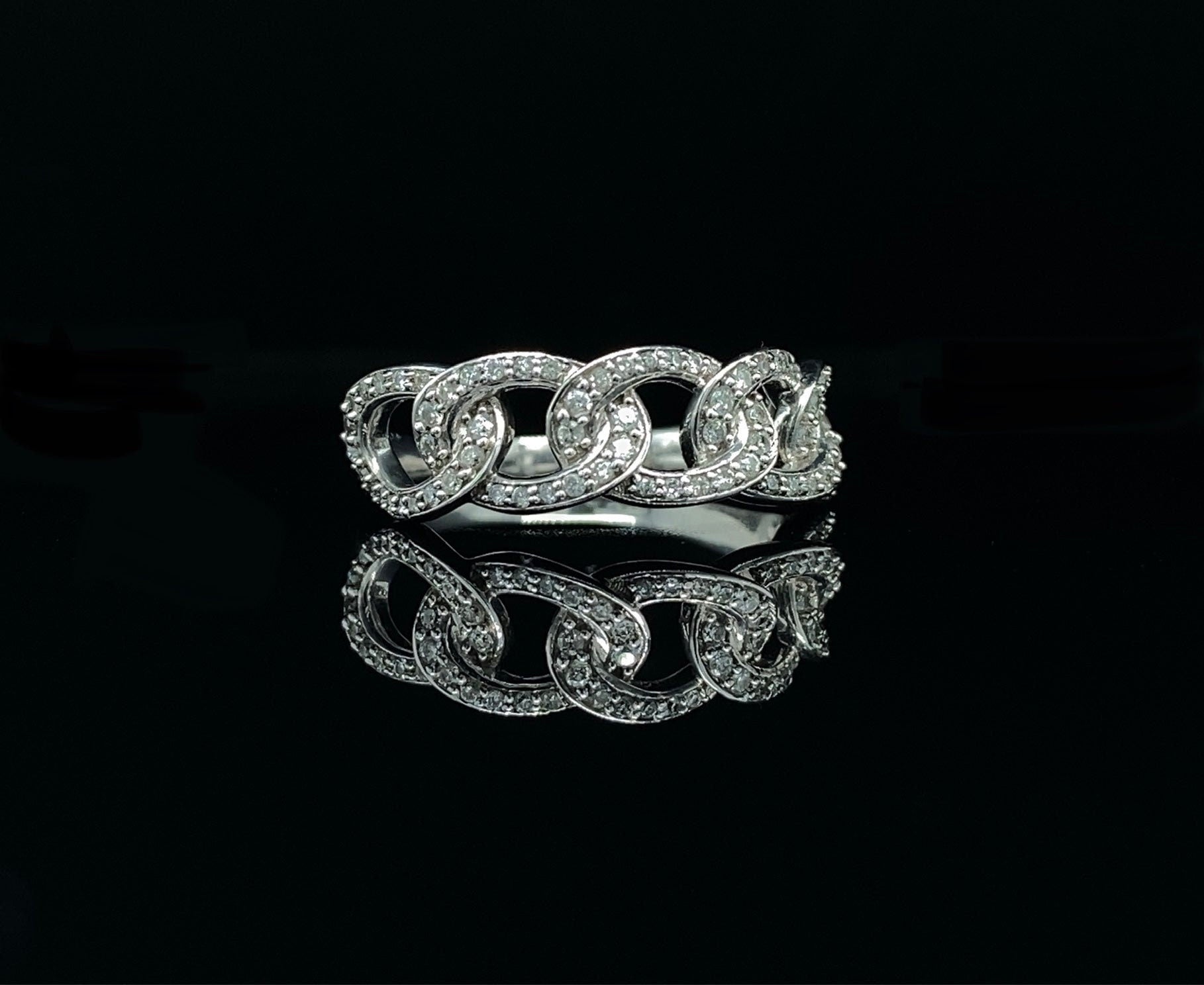 10K White Gold 0.5 CT Diamond Twist Stackable Band