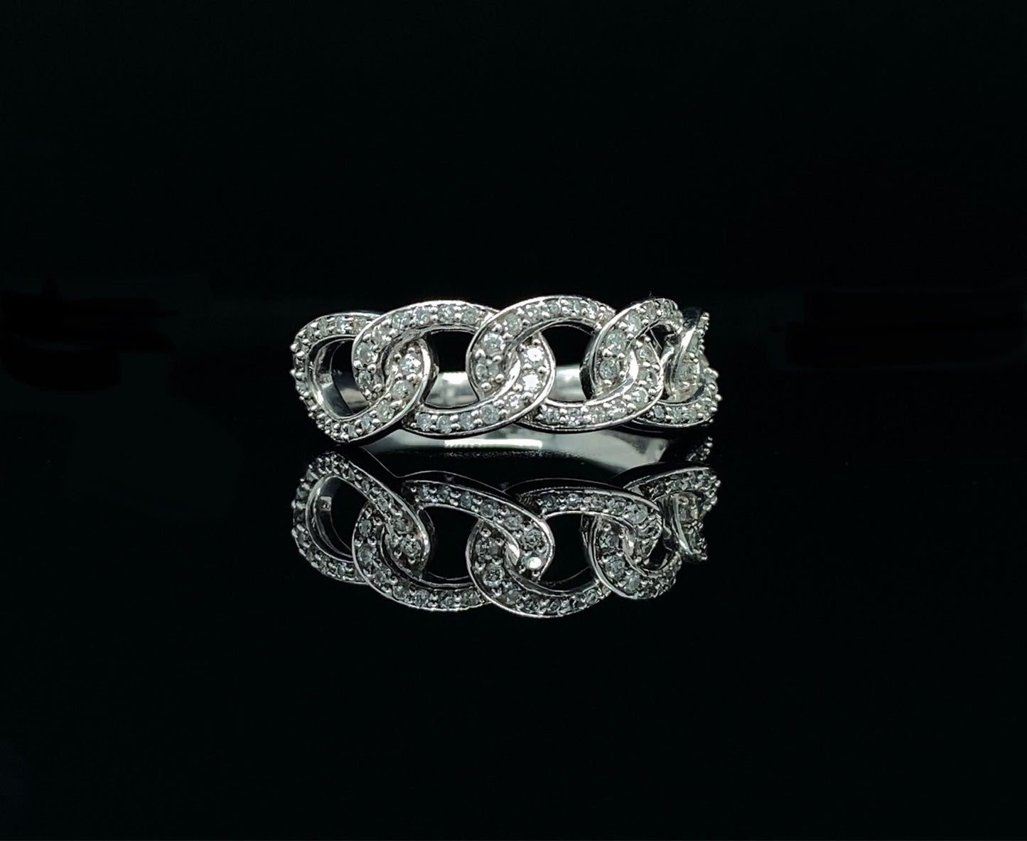 10K White Gold 0.5 CT Diamond Twist Stackable Band
