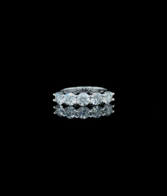 14K White Gold 1.75 CT Five Stone Diamond Ring